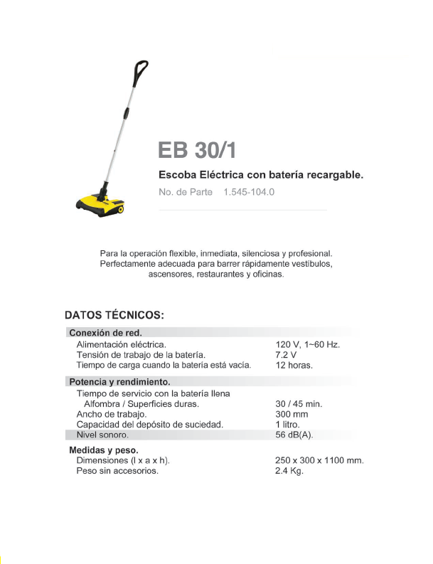 Escoba Eléctrica con bateria recargable