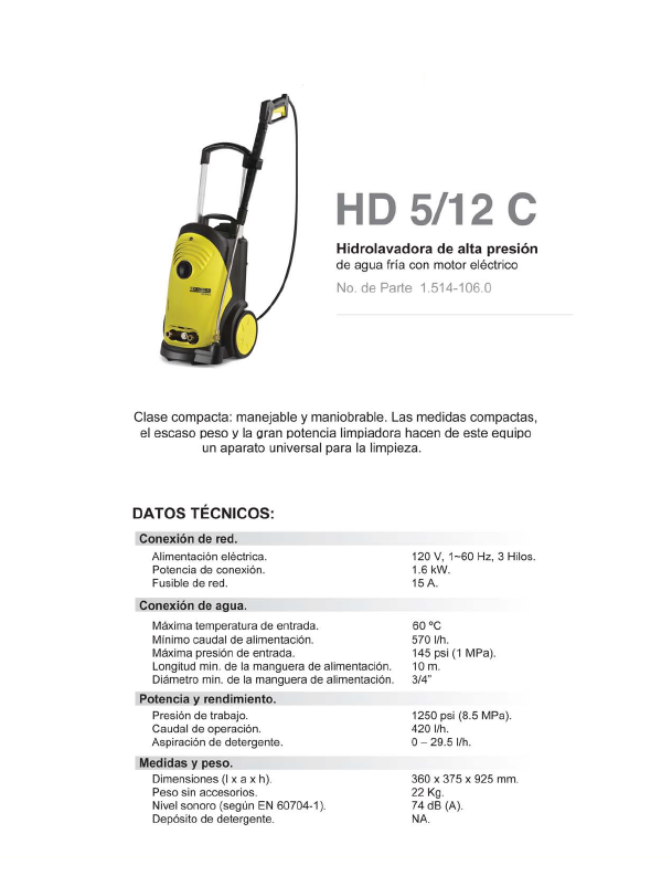 Hidro lavadora alta Presión