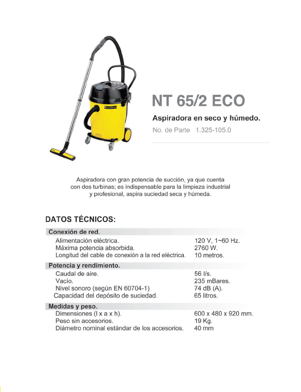 Aspiradora en seco y húmedo